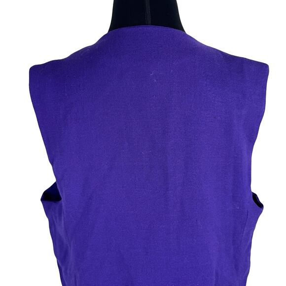 Vintage 90s Purple Longline Vest Tailored Minimalist S/M Chic Power - Picture 6 of 13